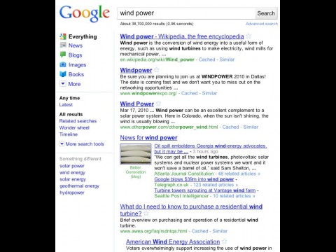 Überarbeitete Suchergebnisseite von Google